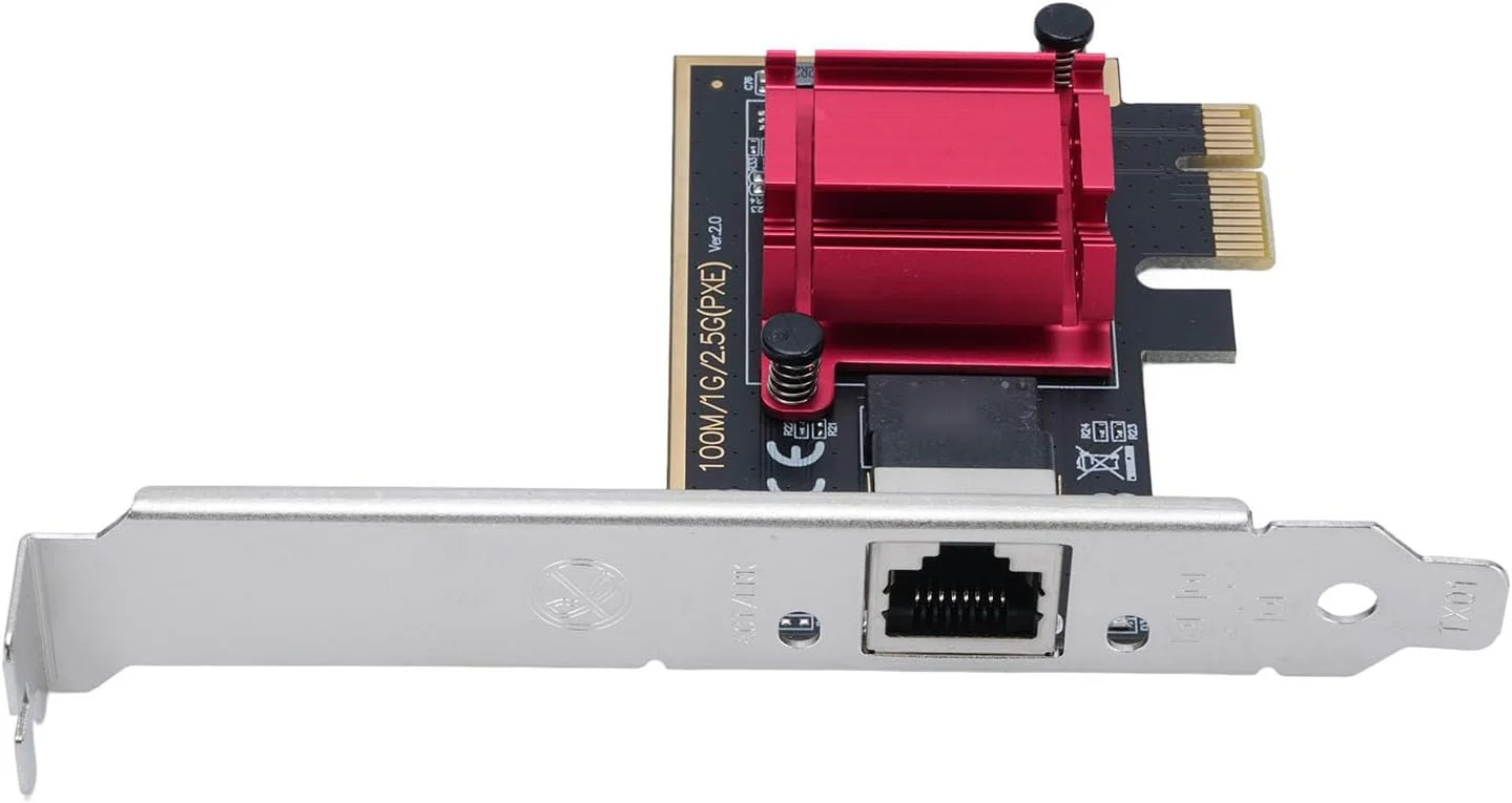 کارت شبکه اترنت 2.5G PCIe جیاوو با سرعت بالاتر، طراحی تک پورت PCIe X1 برای کامپیوترهای صنعتی، شامل براکت کم ارتفاع