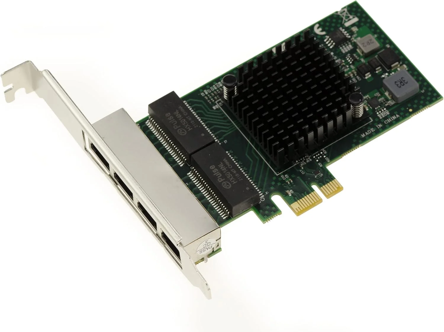کارت کنترلر شبکه KALEA-INFORMATIQUE PCIe x1 با 4 پورت RJ45 QUAD LAN GIGABIT اترنت 10 100 1000Mb 1G - BroadCom BCM5719 - پروفایل کوتاه و بلند