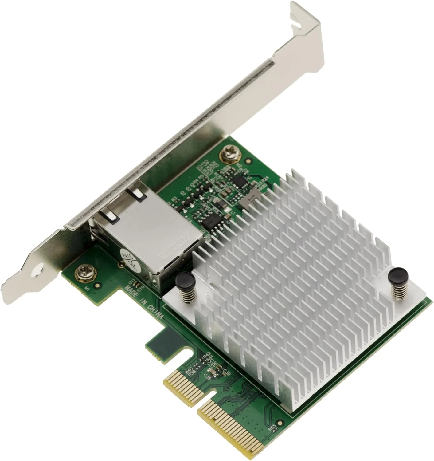 کارت کنترلر شبکه KALEA-INFORMATIQUE PCIe 4.0 اترنت 10 گیگابیتی، 1 پورت RJ45 10G با چیپست AQUANTIA AQC113C-B1، پروفایل کوتاه و بلند