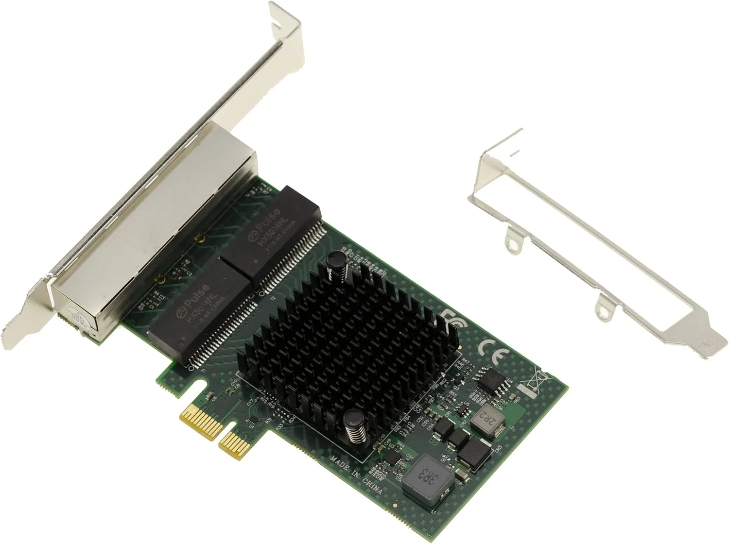 کارت کنترلر شبکه KALEA-INFORMATIQUE PCIe x1 با 4 پورت RJ45 QUAD LAN GIGABIT اترنت 10 100 1000Mb 1G - BroadCom BCM5719 - پروفایل کوتاه و بلند