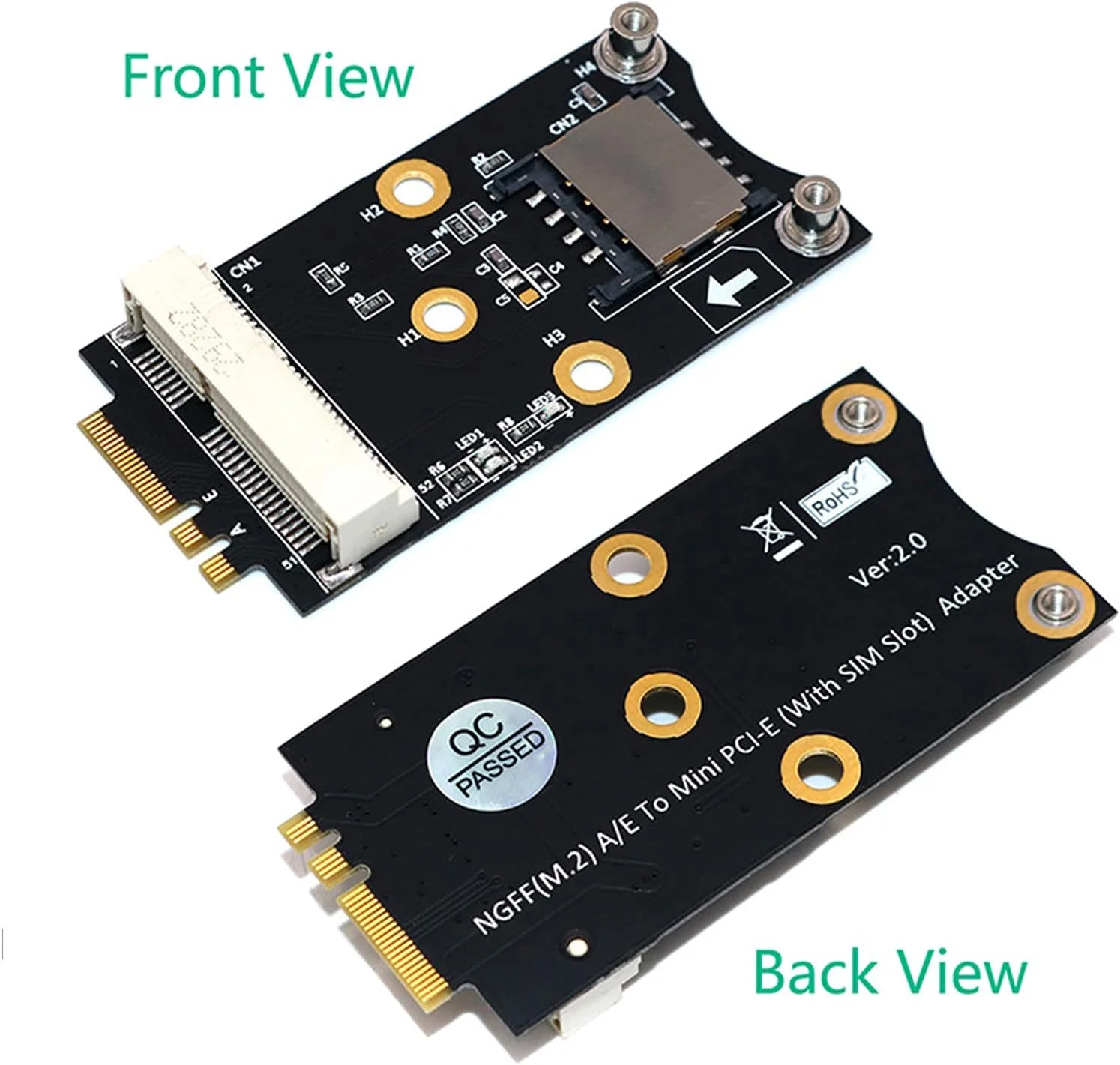 کارت آداپتور M.2 به Mini PCI E، آداپتور ماژول 3G 4G کلید A، E، آداپتور Mini PCI E به M.2 A، E، با اسلات کارت SIM، نصب آسان، برای 8، 7، 2000