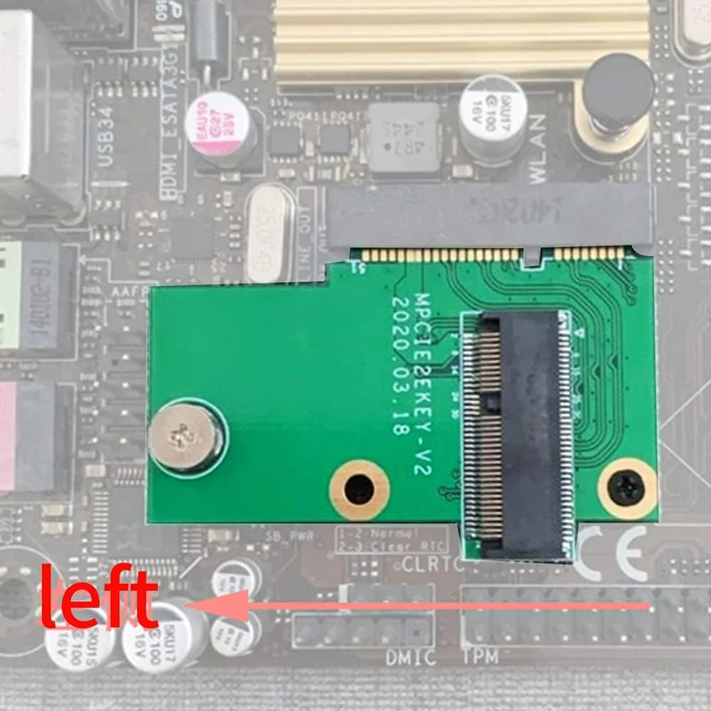 آداپتور کارت شبکه Minipcie به M2، ارتقاء AX200 لپ تاپ برای جایگزینی Lenovo Y510P کارت M.2 به Mini PCIe - سبز