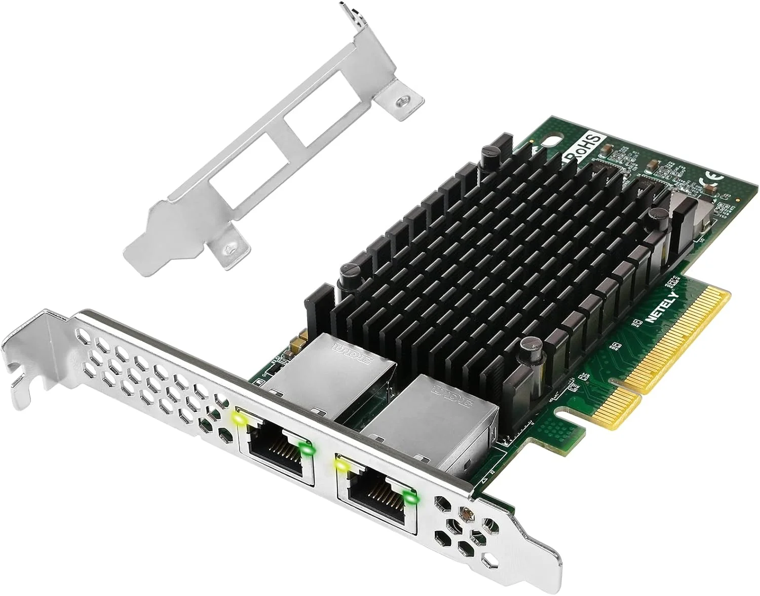 کارت شبکه NETELY PCIE X8 به 2X 10GbE NIC، دارای 2 پورت RJ45 با سرعت 10 گیگابیت بر ثانیه، اسلات PCIE X8، کنترلر اترنت همگرا Intel X540-AT2، آداپتور شبکه 10GbE PCIE برای کامپیوترهای رومیزی و لینوکسی (X540T2)