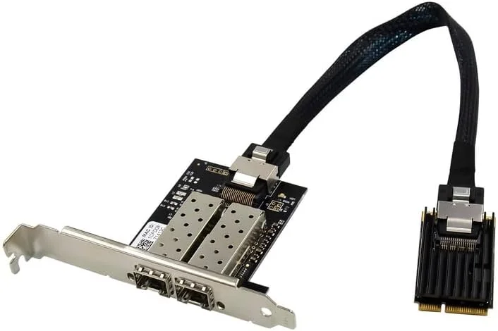 کارت شبکه دو پورت MINI PCIE LAN با دو پورت SFP 1000m، آداپتور شبکه سرور با چیپ INTEL 350AM2 Mpcie گیگابیتی اترنت 10/100/1000Mbps