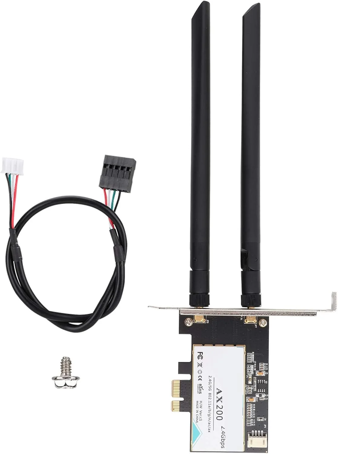 کارت شبکه AX200NGW 802.11ax WiFi6 2400M، کارت شبکه وایرلس دسکتاپ PCI-E با فرکانس 2.4GHz/5GHz و بلوتوث 5.0، پشتیبانی از MU-MIMO، سازگار با ویندوز 10 نسخه 64 بیتی