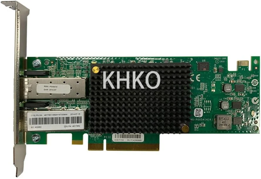 کارت شبکه سرور دو پورت 10GB SFP+ اترنت OCE11102، کارت PCI-e 49Y7952، کارت های اترنت/شبکه SFP