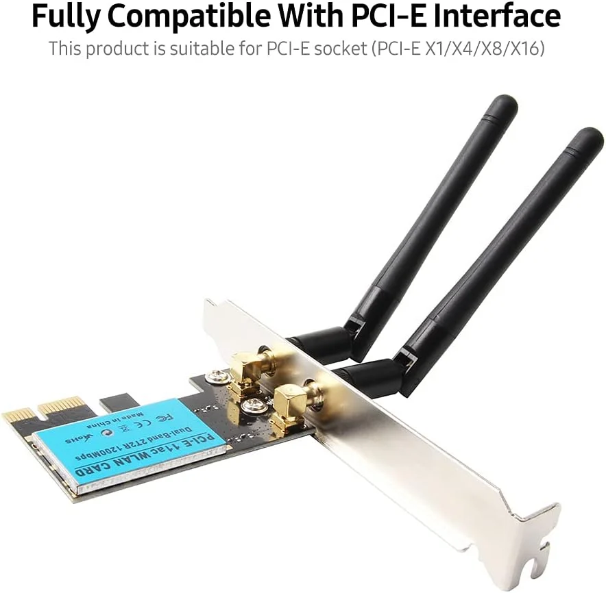 کارت شبکه بی سیم PCI-E مدل Obery 1200M برای کامپیوتر رومیزی، کارت شبکه داخلی، سیگنال شبکه وای فای