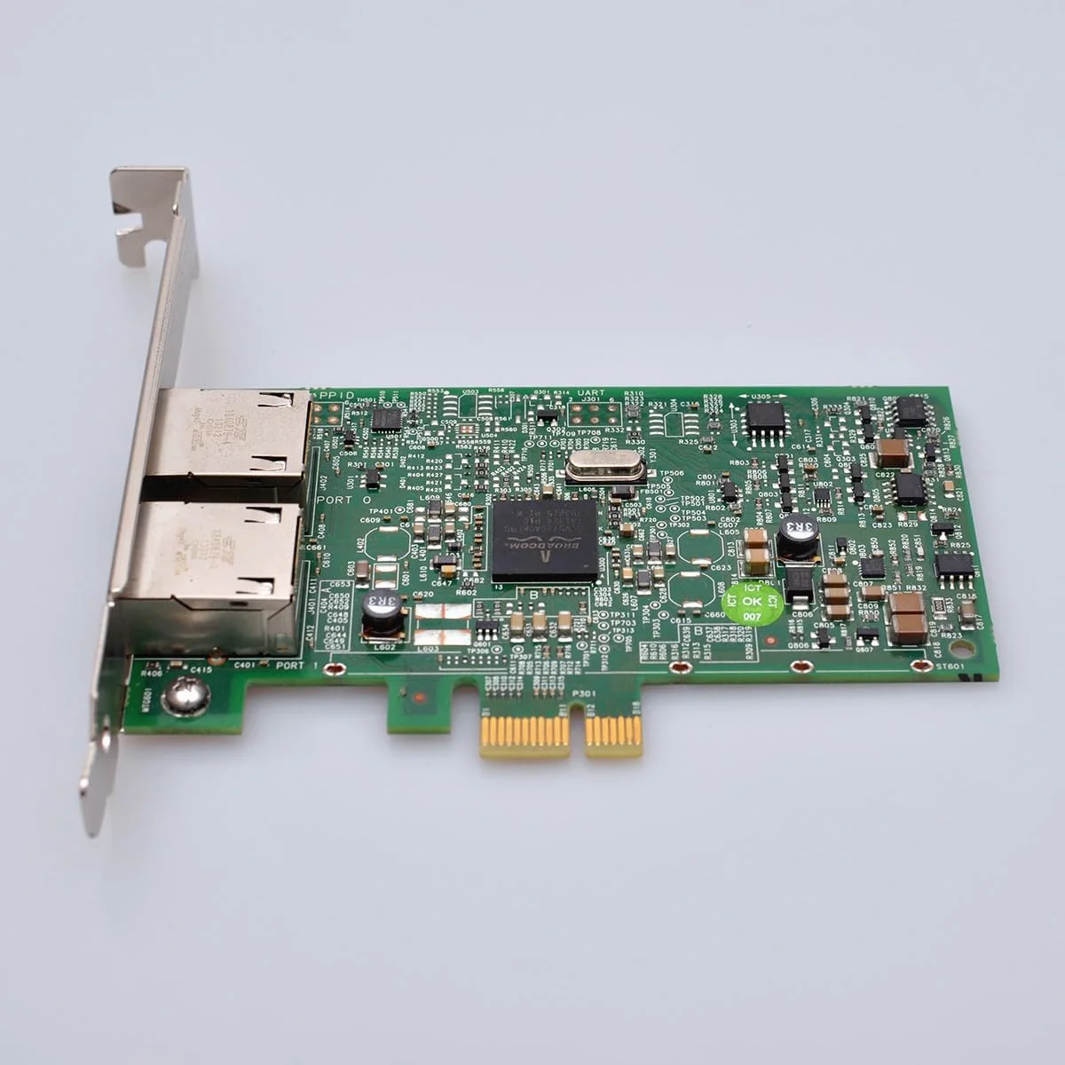 کارت شبکه دو پورت گیگابیتی اورجینال Broadcom 5720 BCM5720 557M9 PCI-E X1 برای DELLs ورژن 00FCGN 0FCGN (همراه با براکت کوتاه)