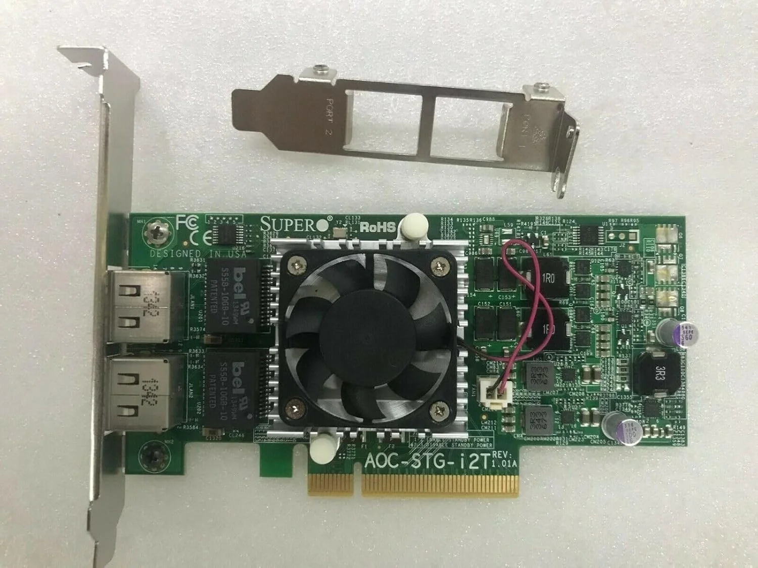 کارت شبکه دو پورت 10G اترنت RJ45s PCI-E مدل SuperMicro X540-T2 AOC-STG-i2T (همراه با براکت)