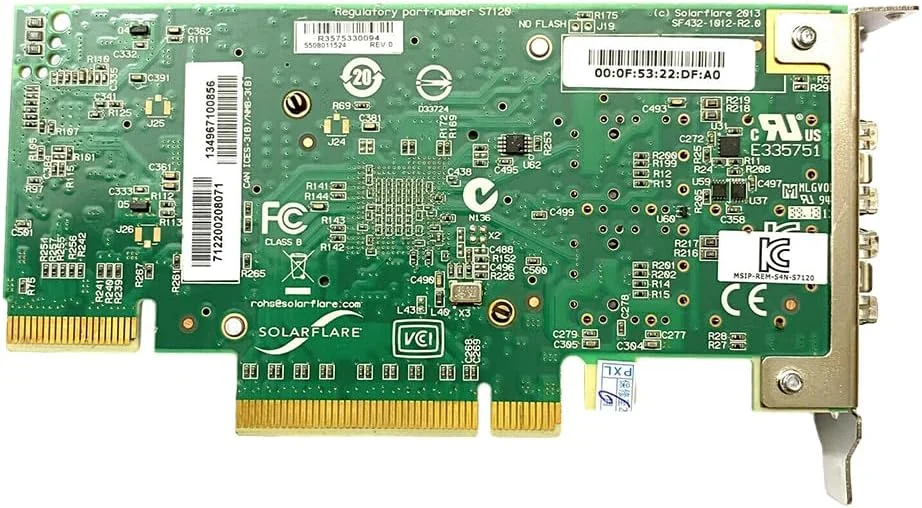 کارت شبکه سرور اورجینال Solarflare SFN7122F Flareon Ultra دو پورت 10GbE PCIe 3.0 برای کارت اوراق بهادار مالی