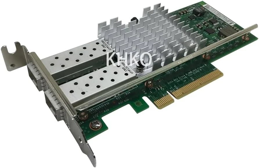 آداپتور سرور دو پورت 10Gb SFP+ PCIe مدل اورجینال 0942V6 942V6 X520-DA2 X520-SR2 E10G42BFSR 560SFP کارت شبکه اترنت LP (بافل کوتاه)