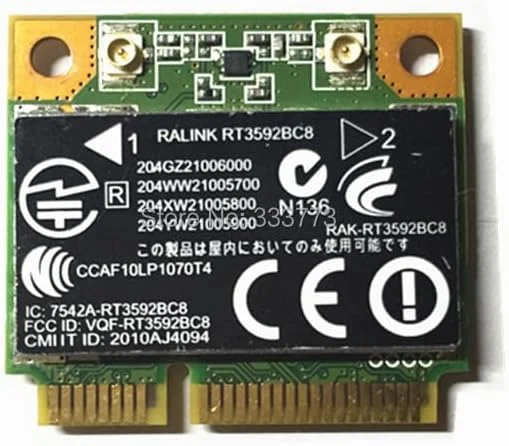 کارت شبکه مینی PCI-E رالینک Rt3592 RT3592BC8 630813-001 300M سازگار با بلوتوث 3.0 برای 4530s 4230s