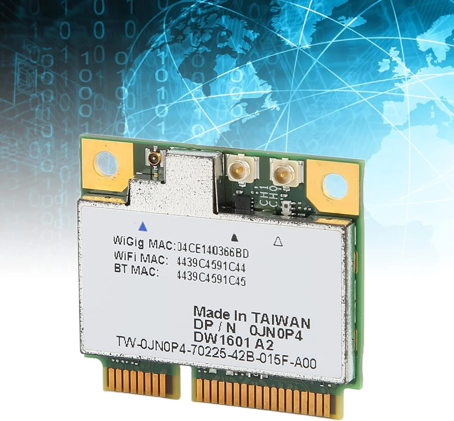 کارت شبکه بی‌سیم DW1601 QCA9005، کارت وای‌فای دو بانده 2.4 گیگاهرتز 5 گیگاهرتز 300 مگابیت بر ثانیه، آداپتور Mini PCIE 4.6 گیگابیت بر ثانیه برای WiGig، مناسب برای Latitude 6430u E6430 E7240 E7440 و XPS 18