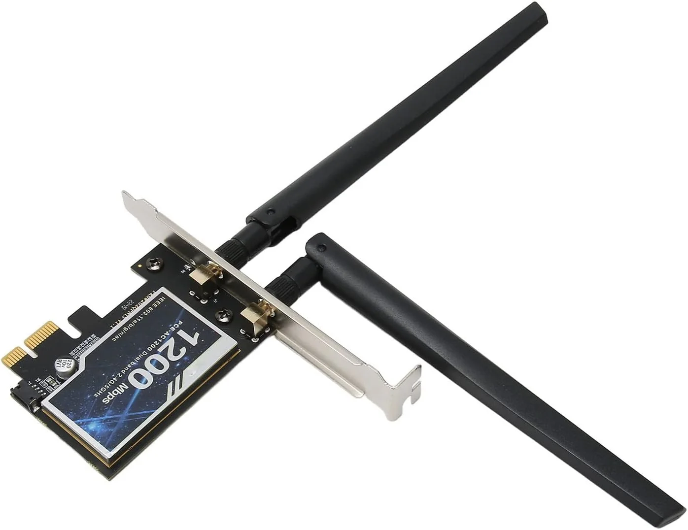 کارت شبکه گیگابیتی اترنت با اتصال پایدار برای کیس کامپیوتر، 300 مگابیت بر ثانیه در 2.4G و 867 مگابیت بر ثانیه در 5G آداپتور PCIe سازگار با BT برای کاربران 7/8/10