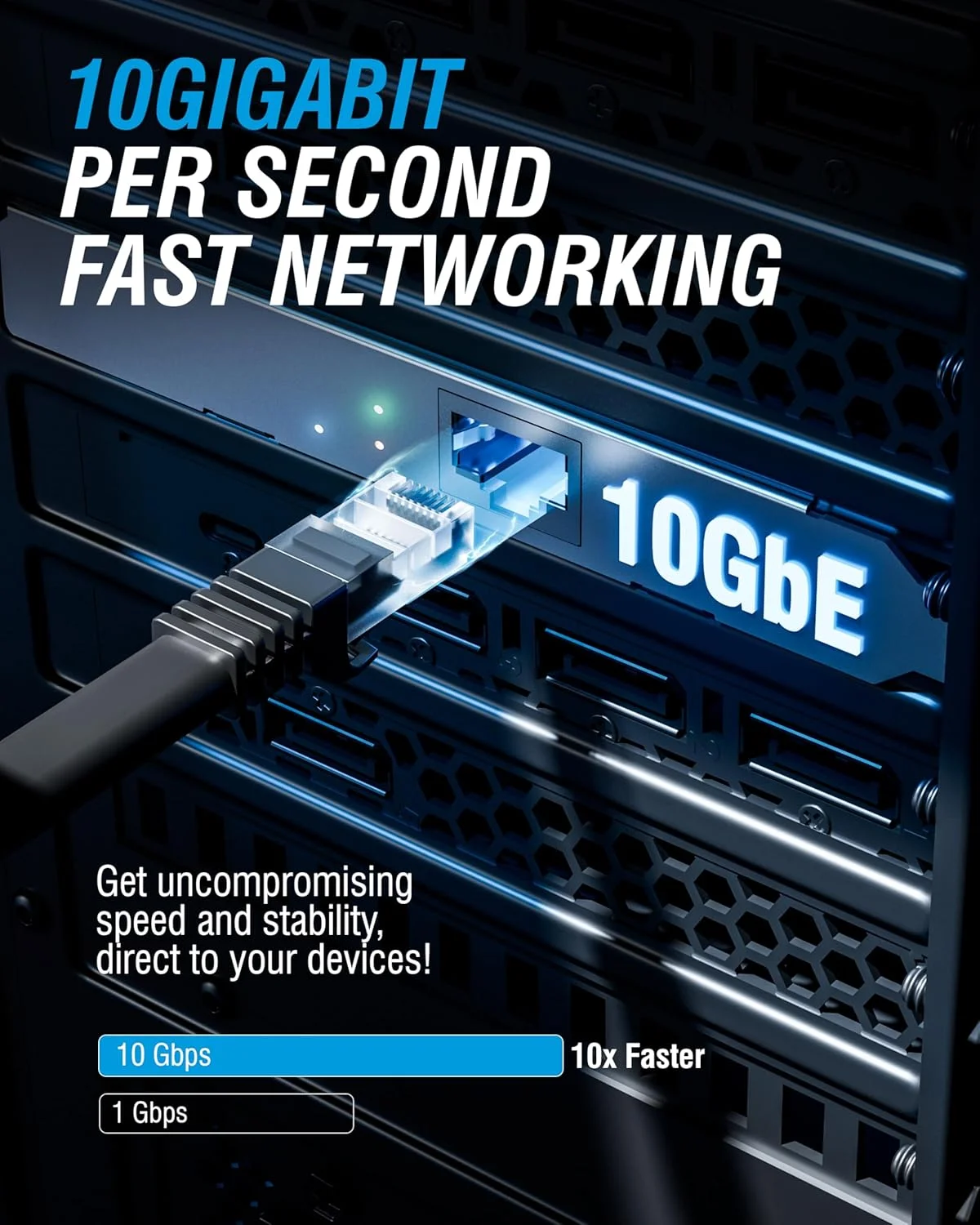 آداپتور شبکه 10 گیگابیتی اترنت سابرنت PCIe – کارت PCIe 3.0 x4، هیت سینک آلومینیومی، سازگار با اترنت 5GbE/2.5GbE/Gigabit/Fast، مناسب برای اسلات های x4/x8/x16، نشانگرهای LED وضعیت (NT-10PE)