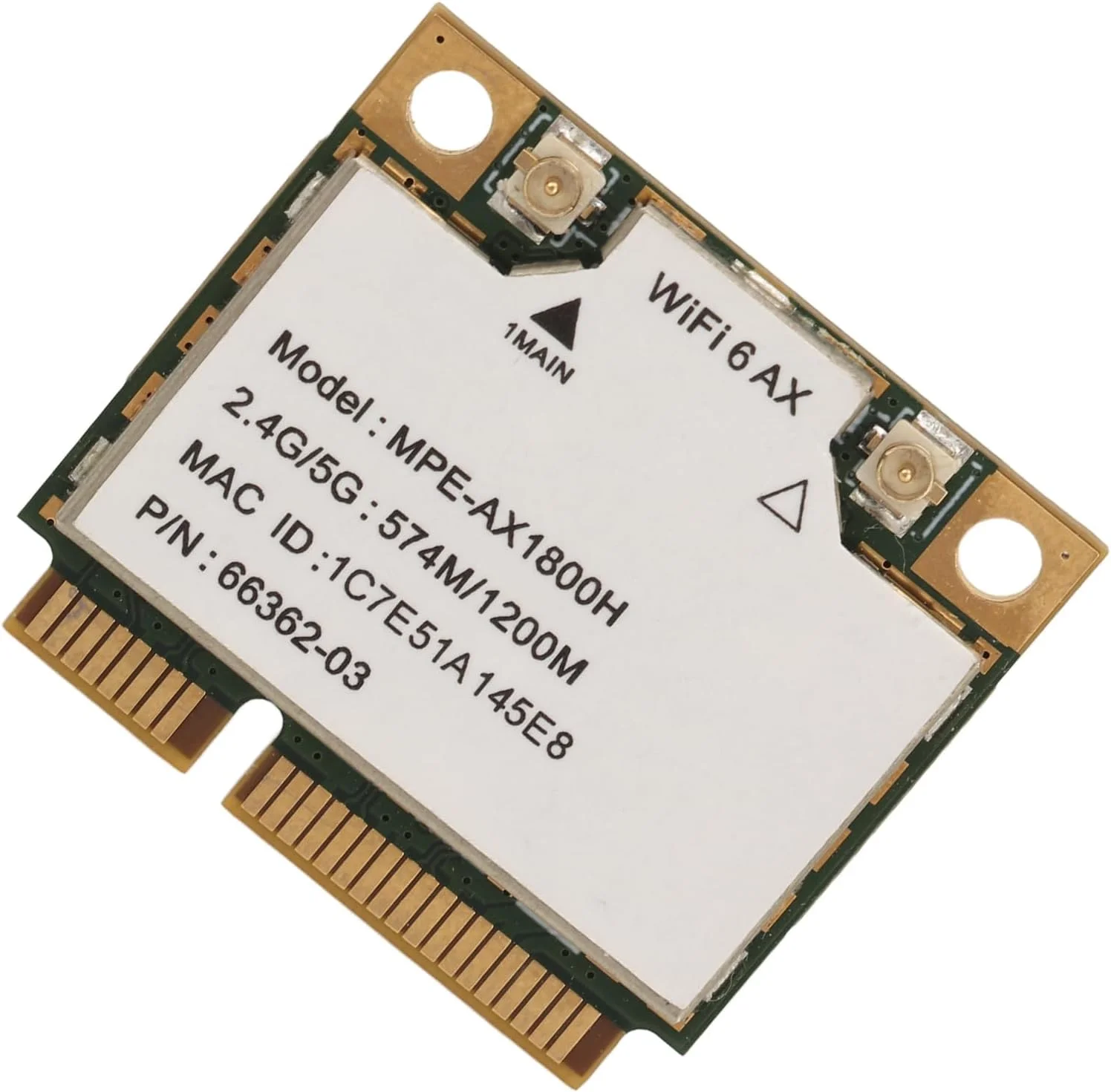 کارت وای فای مینی PCIe مدل SIXRUN AX1800H، دو بانده 2.4GHz 5GHz، 5.2، برای کامپیوترها و لپ تاپ ها