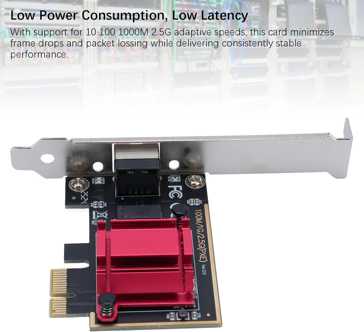 کارت شبکه اترنت 2.5G شش‌ران PCIe، ساخته شده از مواد PCB، عملکرد با سرعت بالا، سازگار برای بازی، سازگار با سیستم عامل‌های 7، 8، 10، 11 و سیستم‌ها