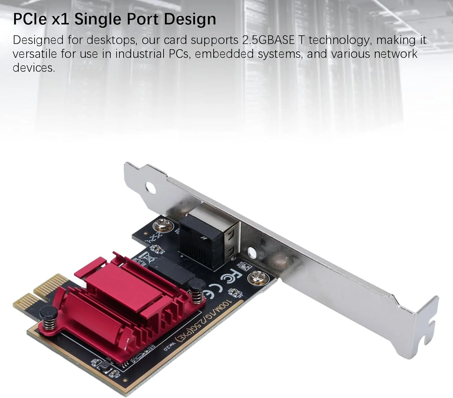 کارت شبکه اترنت 2.5G شش‌ران PCIe، ساخته شده از مواد PCB، عملکرد با سرعت بالا، سازگار برای بازی، سازگار با سیستم عامل‌های 7، 8، 10، 11 و سیستم‌ها