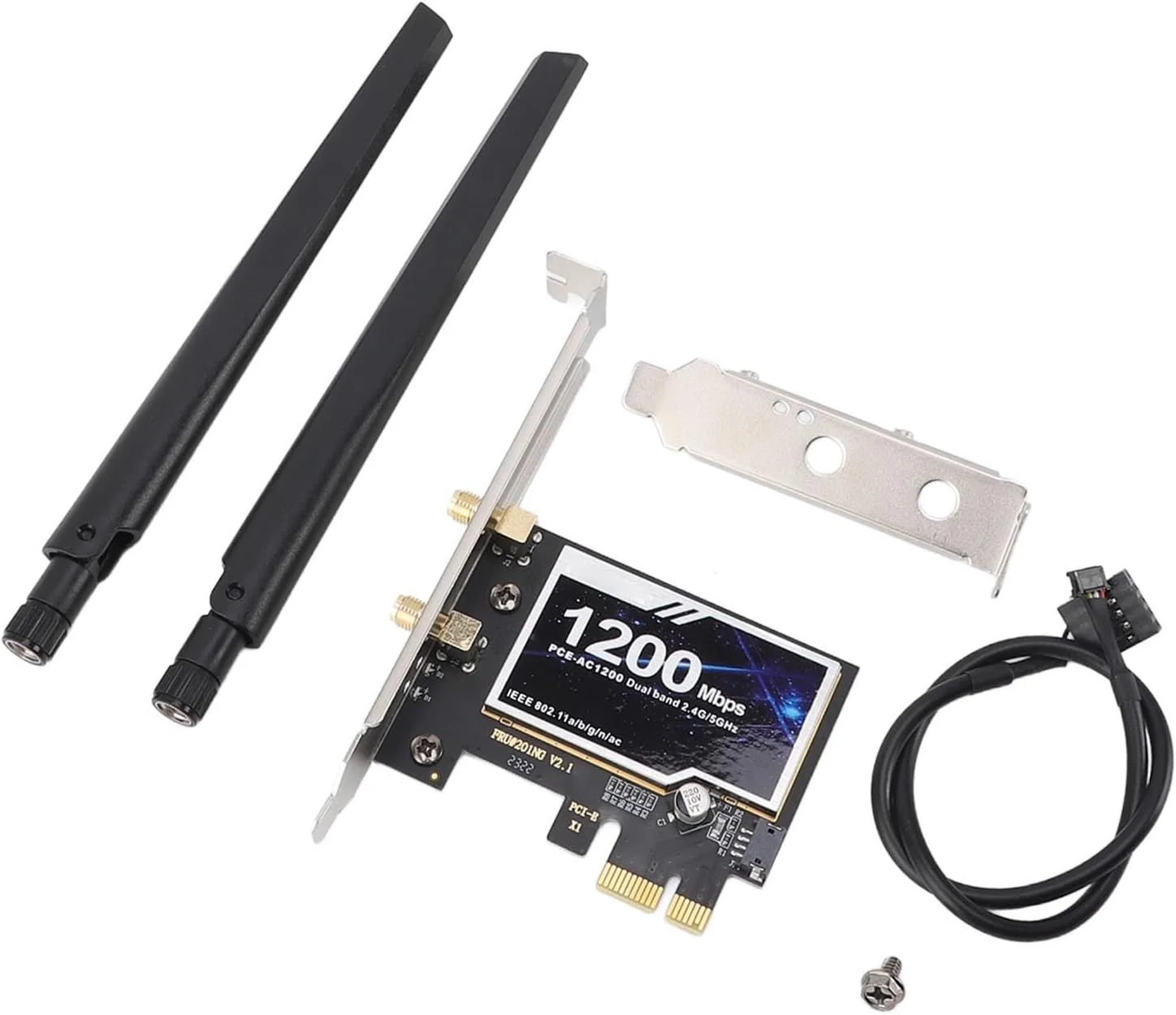 کارت رابط گیگابیتی 2.4GHz 5GHz سوراندی، کارت وای فای PCIE 4.2 1200Mbps آداپتور بی سیم دو بانده، چیپست 8265AC برای رایانه شخصی رومیزی PC 7/8/10