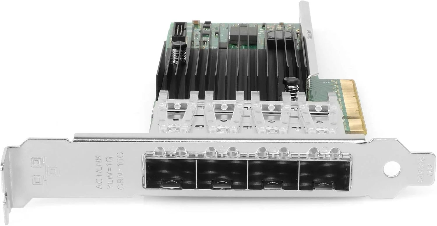 کارت شبکه Vogzone 10Gb PCI-E NIC با چیپ Intel X710-DA4، دارای چهار پورت SFP+ با سرعت 100MbE/1GbE/10GbE، با چیپ Intel XL710-BM1، آداپتور اترنت 10GbE PCI Express 3.0 X8، پشتیبانی از Windows/Linux/VMware کارت شبکه Vogzone 10Gb PCI-E NIC با چیپ Intel X710-DA4، دارای چهار پورت SFP+ با سرعت 100MbE/1GbE/10GbE، با چیپ Intel XL710-BM1، آداپتور اترنت 10GbE PCI Express 3.0 X8، پشتیبانی از Windows/Linux/VMware