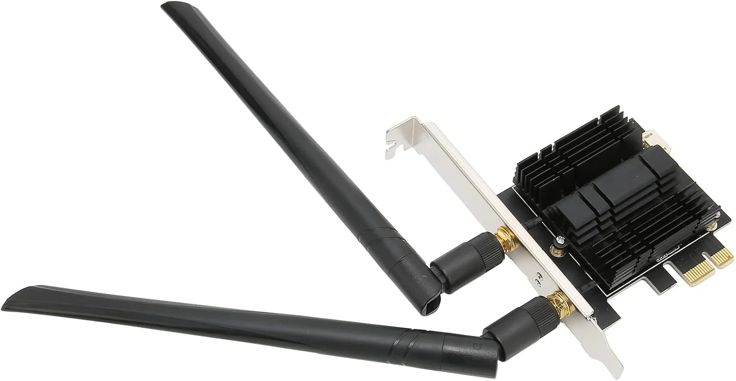 کارت وای فای PCIe، آداپتور بی سیم دو بانده 2.4 گیگاهرتز 5.8 گیگاهرتز با بلوتوث 4.2، پشتیبانی از AC1300Mbps، پشتیبانی از PCIE X1، X4، X8، X16، کارت وای فای دسکتاپ برای رایانه شخصی رومیزی