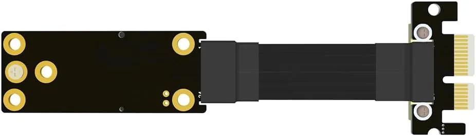 کابل توسعه اتصال کارت شبکه وایرلس وای فای PCIE 4.0 X1 به M.2، کارت آداپتور کابل فلت توسعه M2 NGFFs a.e KEY (25CM)
