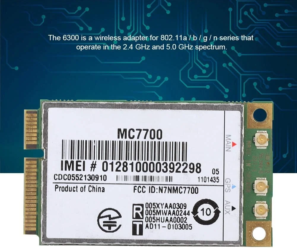 ماژول بی سیم LTE، ماژول کارت 3G / 4G بی سیم FDD LTE مدل MC7700 PCI-E 100Mbps، پشتیبانی از Gobi API
