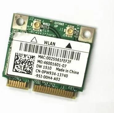 کارت شبکه بی سیم مدل DW1510 PW934 Half Mini PCI-E برای Broadcom BCM4322 BCM94322HM8L برای 1535 1537 E4200 E6400