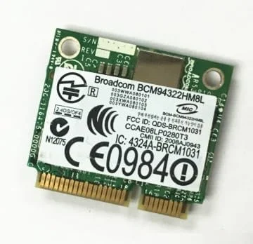 کارت شبکه بی سیم مدل DW1510 PW934 Half Mini PCI-E برای Broadcom BCM4322 BCM94322HM8L برای 1535 1537 E4200 E6400