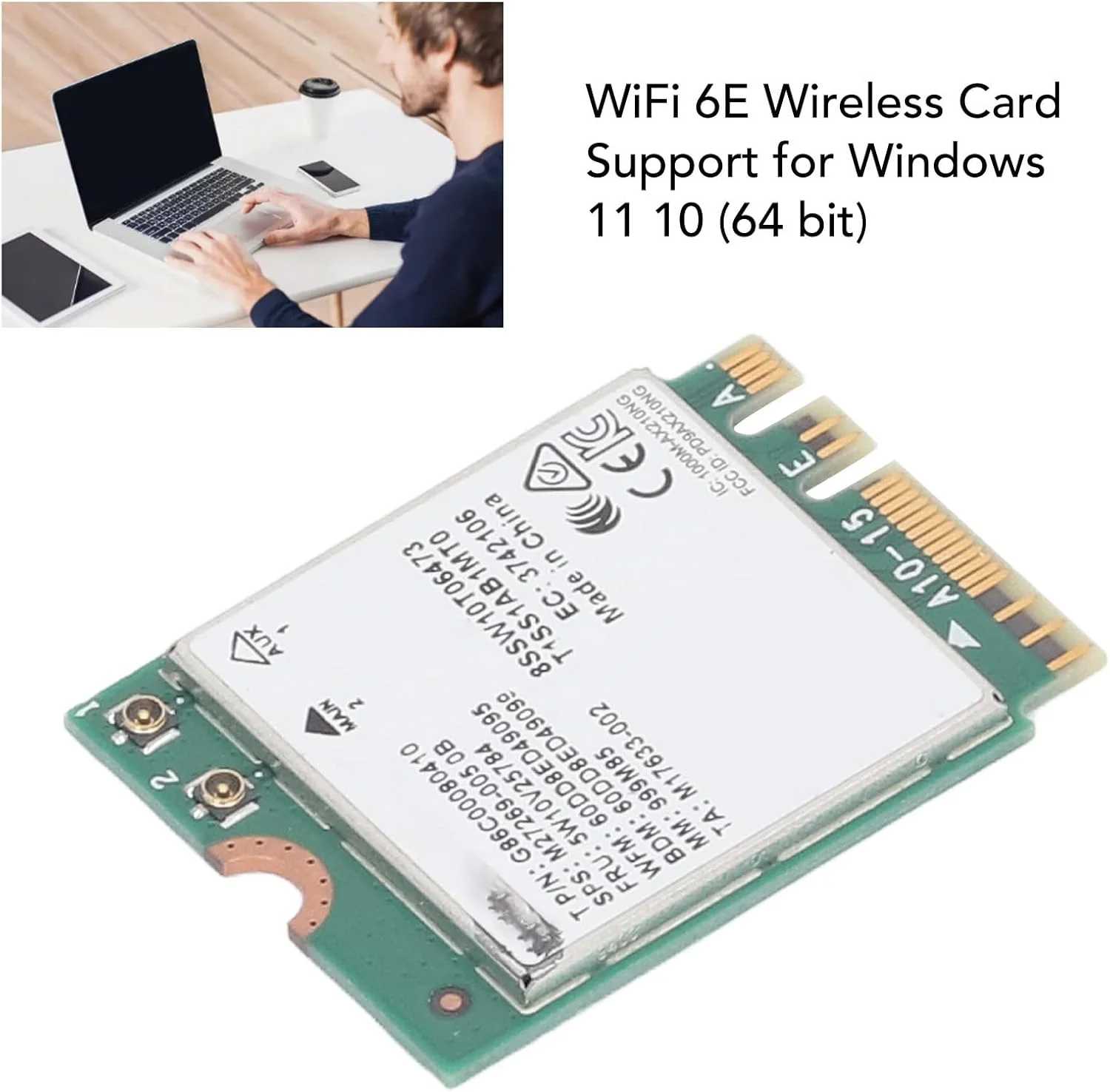 کارت شبکه وایرلس WiFi 6E، سرعت فوق العاده بالا، فناوری WiFi 6E، نسخه ارتقا یافته کارت شبکه وایرلس AX210 برای لپ تاپ و کامپیوتر رومیزی با سرعت انتقال داده 5400 مگابیت بر ثانیه