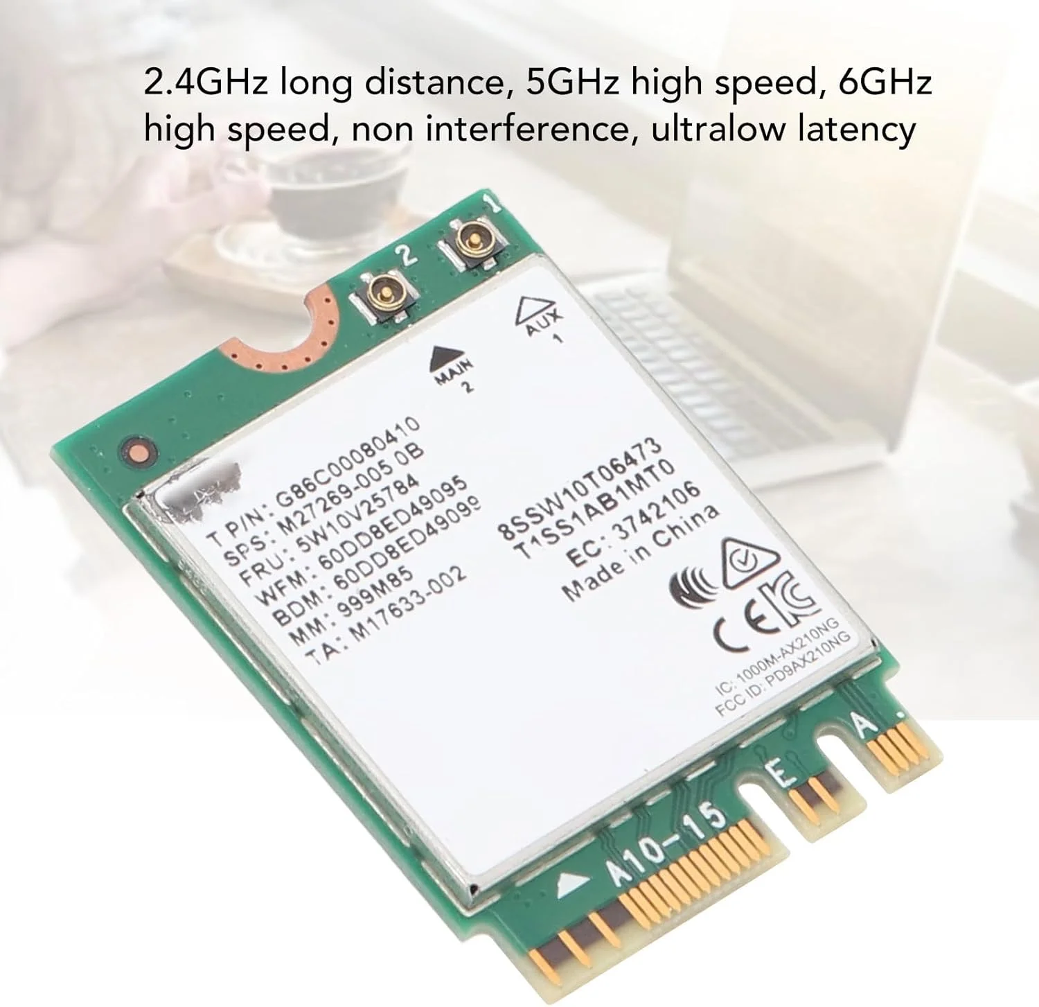 کارت شبکه وایرلس WiFi 6E، سرعت فوق العاده بالا، فناوری WiFi 6E، نسخه ارتقا یافته کارت شبکه وایرلس AX210 برای لپ تاپ و کامپیوتر رومیزی با سرعت انتقال داده 5400 مگابیت بر ثانیه