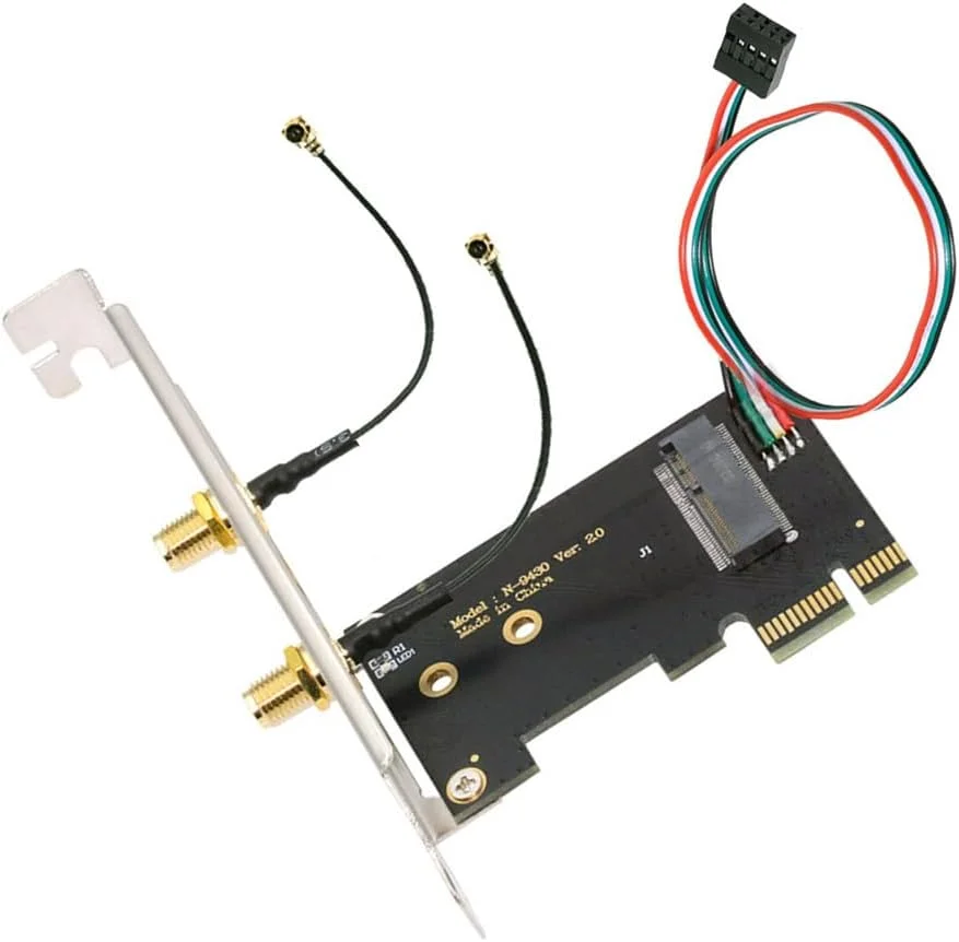 آداپتور کارت شبکه بی‌سیم xiwai NGFF A/E-Key WiFi Card به M.2 NGFF Key-M NVME SSD برای AX200 WiFi 6 Bluetooth 5.1