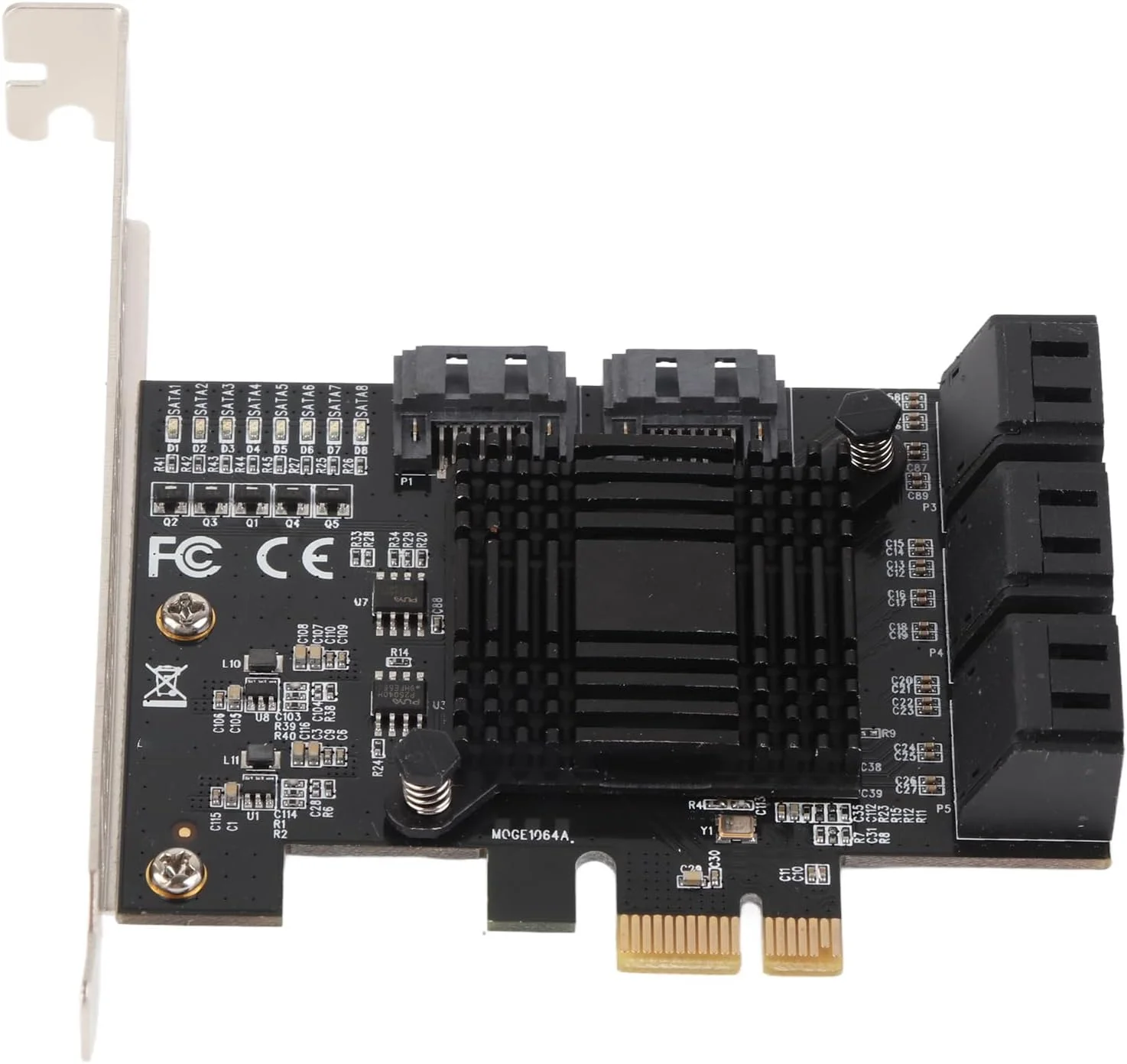 کارت توسعه PCI-E به آداپتور، کارت توسعه PCI-E 1X به 8 پورت، هارد درایو چند پورت 6 گیگابیت بر ثانیه، برای کامپیوترهای رومیزی، پشتیبانی