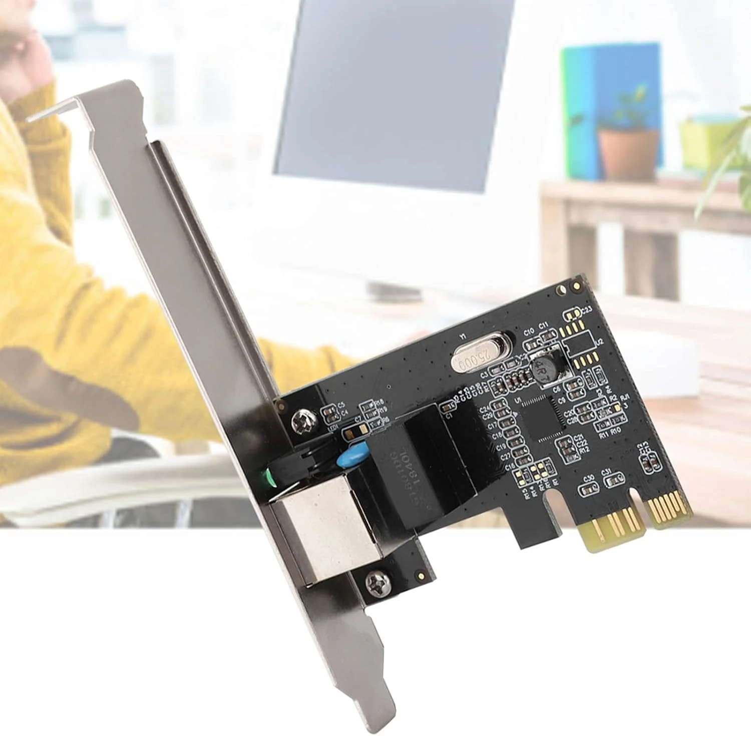 کارت گیگابیتی PCI-E مدل XUMIUZIY، آداپتور اترنت گیگابیتی NIC PCI-E با سرعت 10/100/1000 مگابیت بر ثانیه برای ویندوز 7/Vista/XP/2000/ME/98sE/ Server 2003-2008 32/64 بیتی