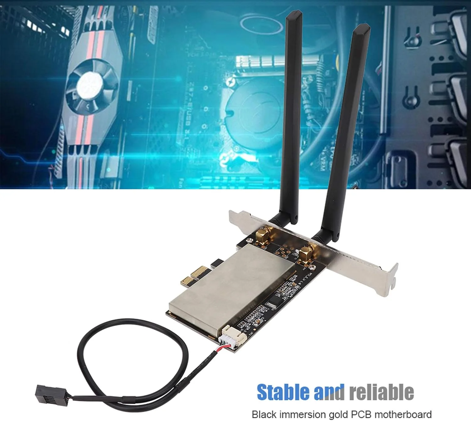 کارت کنترلر، سازگاری خوب، PCB طلای ایمرشن مشکی، آداپتور کارت وایرلس Mini PCI-E به PCI-E برای 7260HMW / Atheros AR5B225