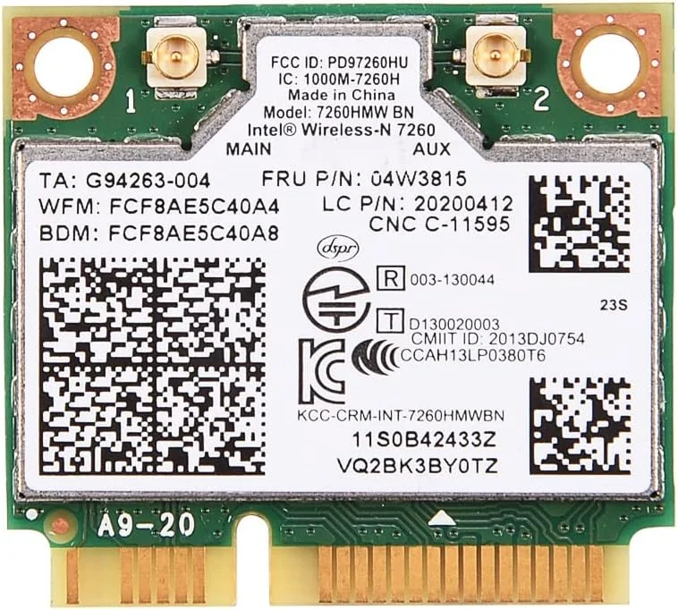 کارت وایرلس XUMIUZIY، کارت وایرلس Mini PCI-E پورت WiFi مدل 04W3815، کارت PCI-E پرسرعت 802.11b/g/n یا Y510P Y410P Y430P.