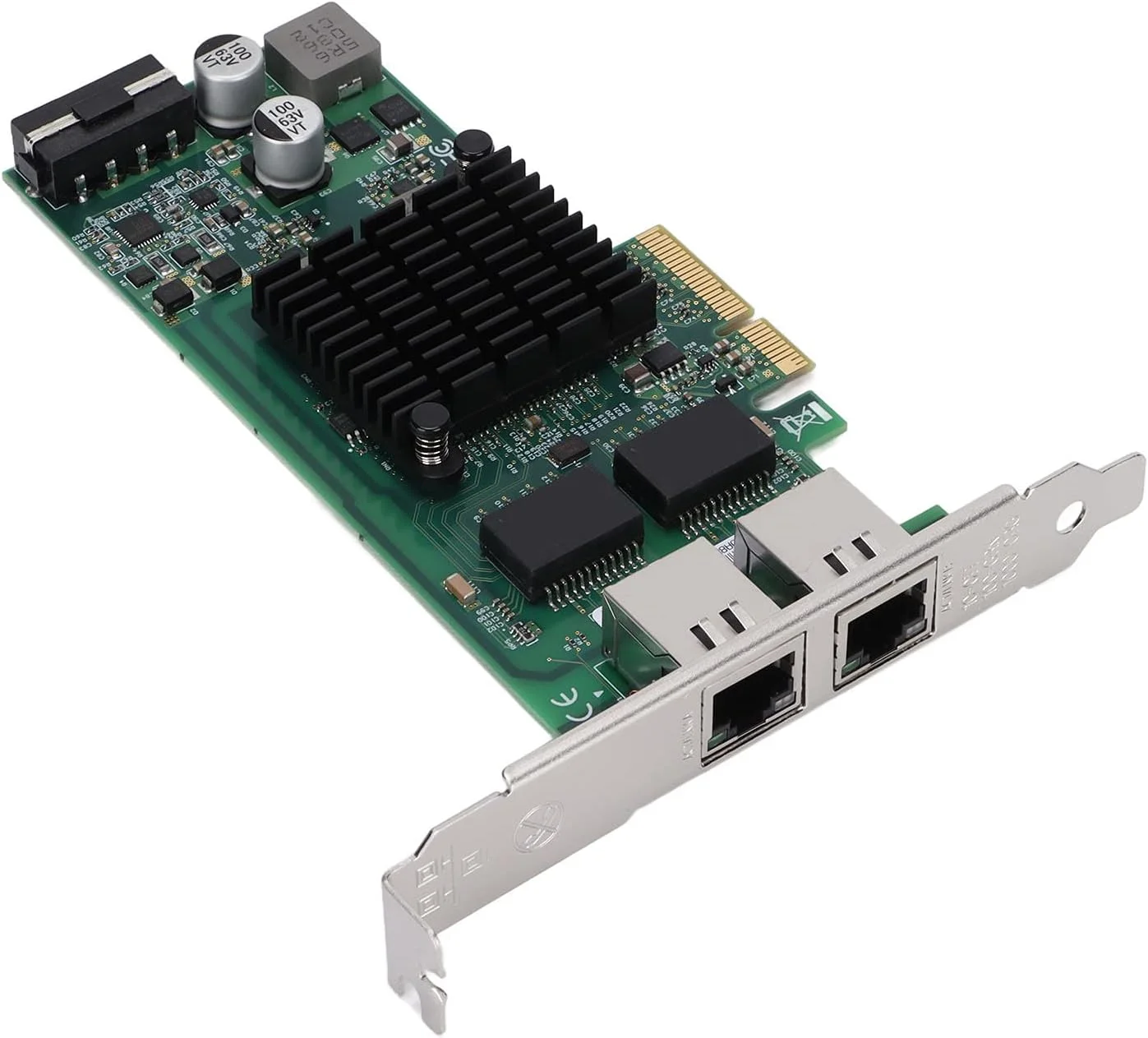 کارت شبکه دو پورت گیگابیتی اترنت PCI Express با پورت الکتریکی 10/100/1000Mbps مدل 82576 4 PCle 2 Rj45 برای کامپیوتر