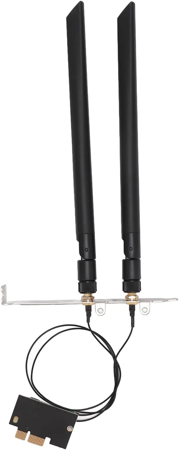 کارت شبکه 5G، کارت وای فای PCIe دو بانده 2.4G 5G، رابط PCIEx1 با سرعت 867 مگابیت بر ثانیه، آداپتور کارت PCI Express بی سیم دو بانده Plug and Play برای سیستم PC (ASHATAwtus64081k-11)