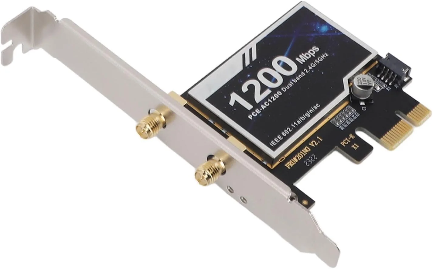 کارت وای فای AC1200 PCIe با آداپتور PCI Express بی سیم دو بانده 2.4G/5G، کارت بی سیم برای دسکتاپ 7/8/8.1/10