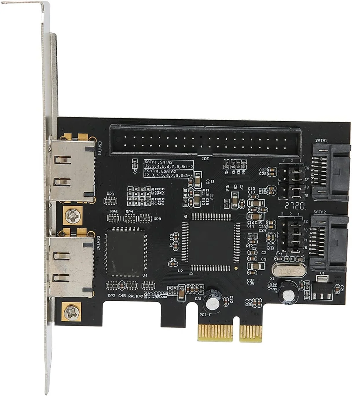کارت آداپتور - PCIe به SATA ESATA IDE PCB مبدل شبکه - سخت افزار کامپیوتر به همراه سی دی درایور - مطابق با استاندارد PCI-Express 1.0 a