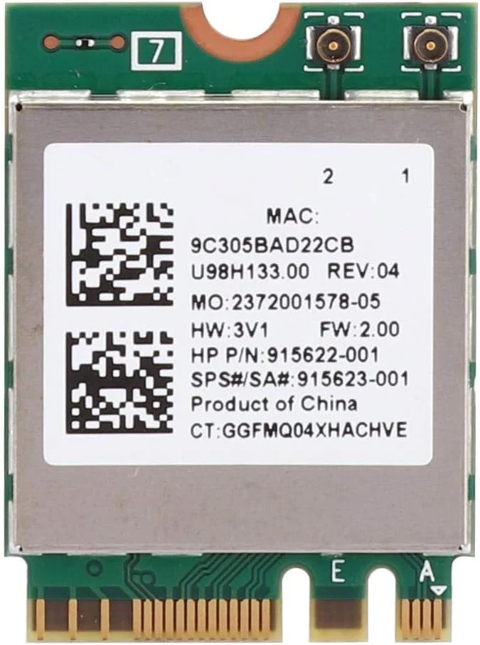 کارت شبکه وای فای ASHATA، کارت شبکه RTL8822BE دو باند 2.4G/5G رابط M.2 پشتیبانی از بلوتوث 4.2، پشتیبانی از Win 7، Win 8 و Win 10