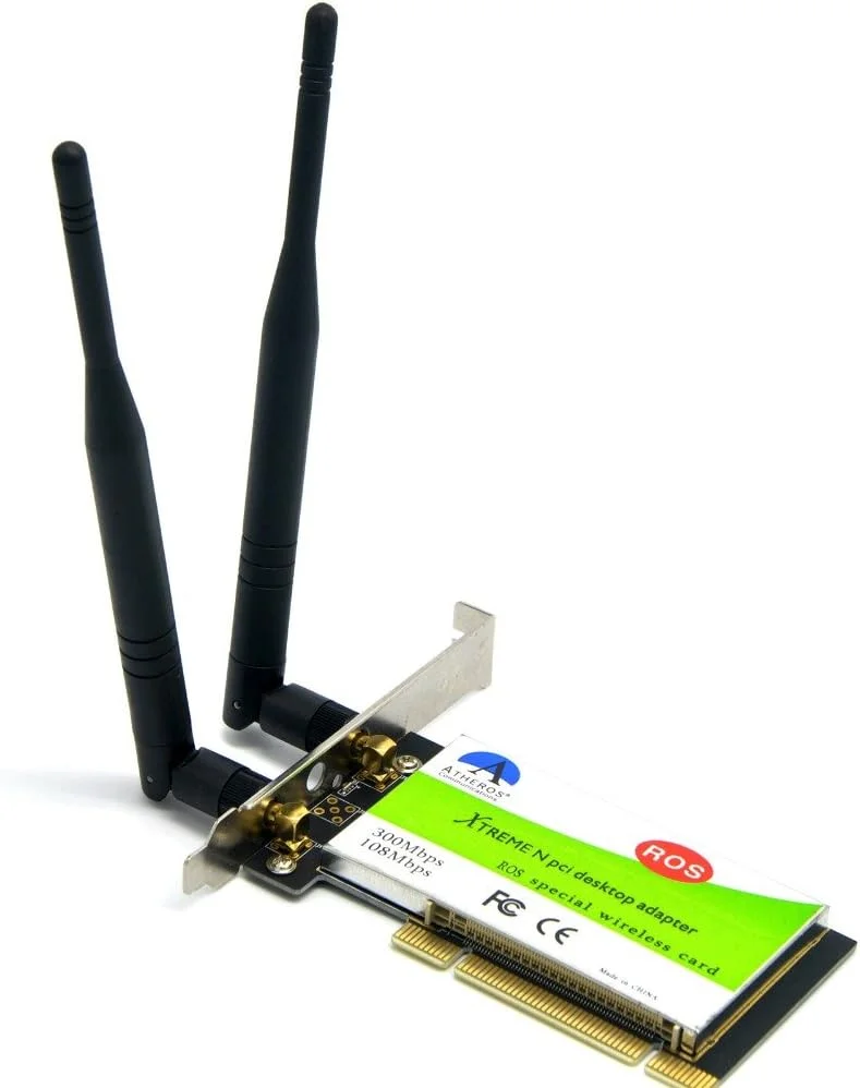 آداپتورهای شبکه بی سیم PCI وای فای دسکتاپ Atheros AR9223 802.11n 300Mbps کارت وای فای برای ROS/Windowss XP/7/8/10 (براکت پروفایل کامل)
