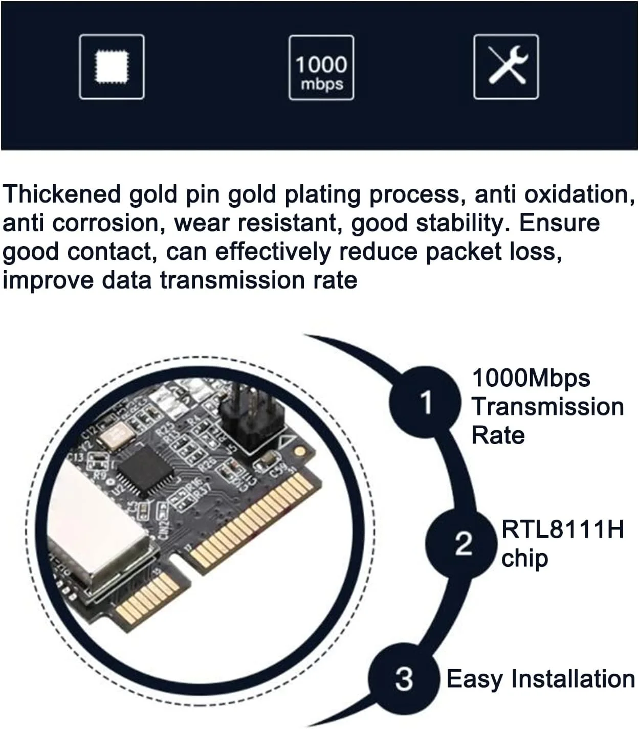 کارت شبکه اترنت گیگابیتی مینی PCI-E بیوینر، کارت PCI Express NIC 10/100/1000Mbps با اتلاف حرارت کارآمد، کارت NIC LAN درایو- RJ45 برای رایانه شخصی رومیزی