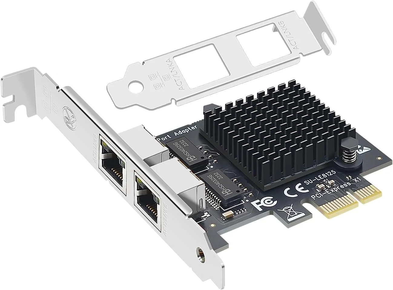 کارت شبکه دو پورت 2.5 گیگابیتی Buacoz با آداپتور اترنت RJ45، دارای تراشه RTL8125BG+ASM1806، پشتیبانی از مسیریابی نرم‌افزاری ESXi و بوت سرور PXE