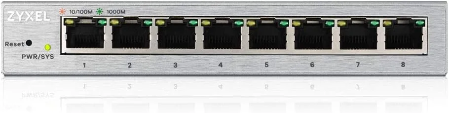 سوئیچ 8 پورت گیگابیتی مدیریتی وب زایکسل | اتصال و پخش | پشتیبانی از VLAN، QoS، IGMP و LAG | بدون فن [GS1200-8]