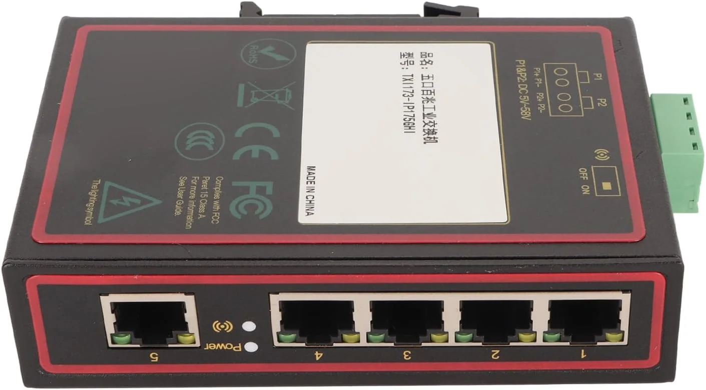 سوئیچ اترنت سریع 100 مگابیت بر ثانیه GOWENIC، اسپلیتر اترنت رومیزی 5 پورت با ریل DIN، سوئیچ غیر مدیریتی IP40 برای خانه