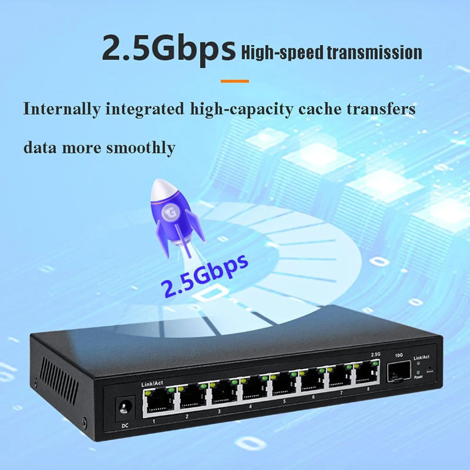 سوئیچ شبکه 8 پورت 2.5G با پورت های اترنت POE، هاب 10G Optical Plug-and-Play، اسپلیتر اینترنت، مدل C