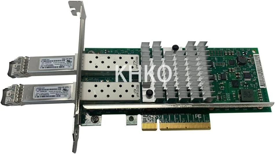 کارت شبکه اترنت دو پورت 10 گیگابیت بر ثانیه PCI Express مدل 560SFP+ با شماره قطعه 669279-001 به همراه (2) کارت شبکه اترنت/فیبر نوری 10 گیگابیت بر ثانیه SFP+