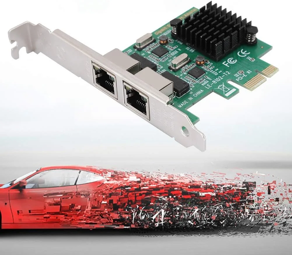 کارت شبکه گیگابیتی PCI Ex1 با دو پورت RJ 45 مدل 8102 T2