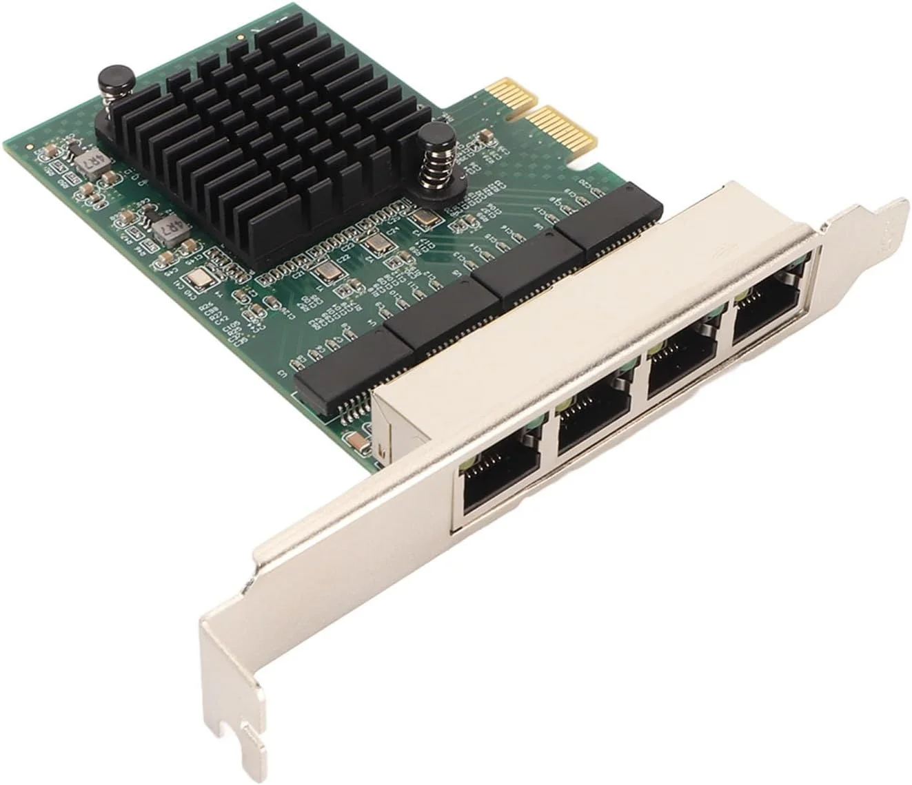 آداپتور گیگابیتی اترنت GOWENIC، کارت چهار پورت RJ45 PCI Express X1 کنترلر LAN گیگابیتی سرور 1000 مگابیت بر ثانیه RJ45 با پروفایل پایین برای سیستم عامل